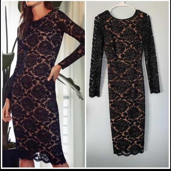 Dress the Population Dresses & Skirts - Dress the Population Emery Long Sleeve Black
Lace Cocktail Dress